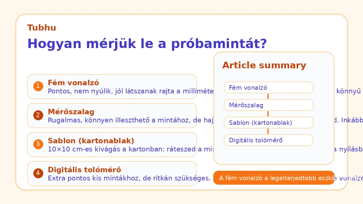 Hogyan mérjük le a próbamintát?