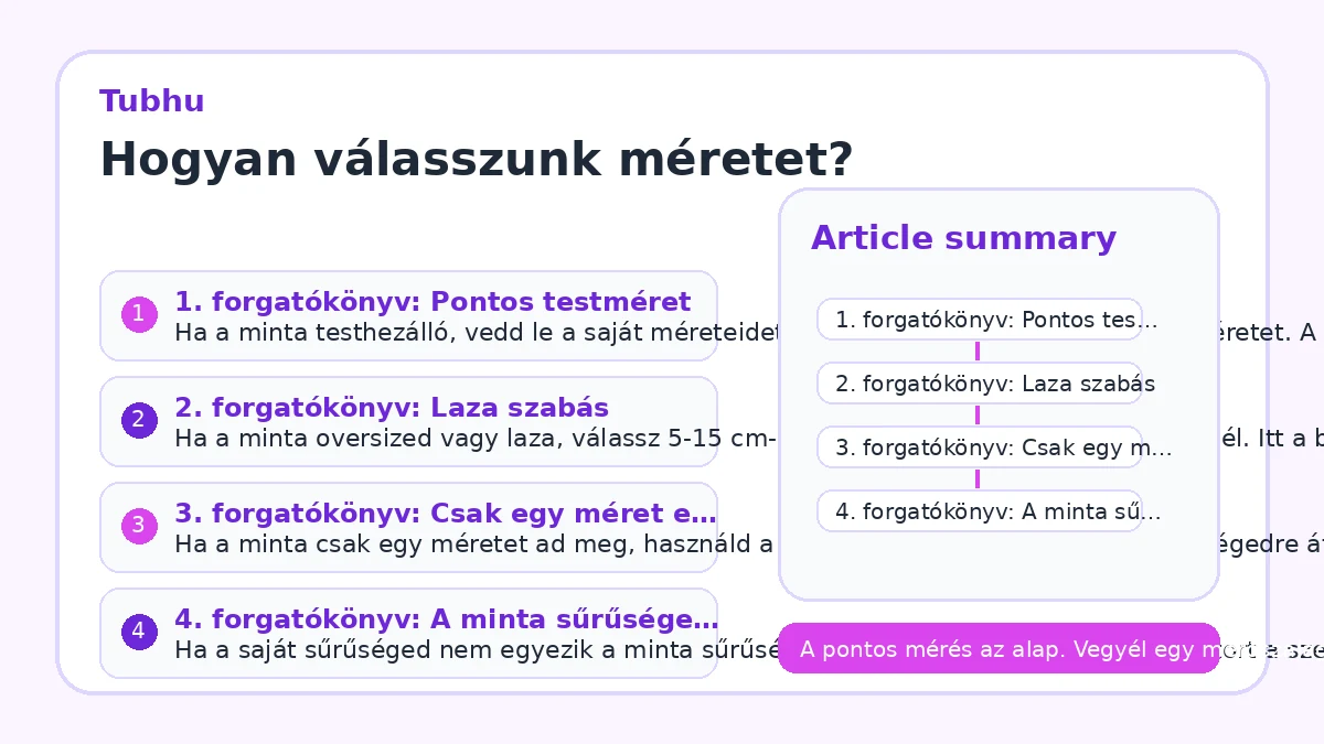 Hogyan válasszunk méretet?