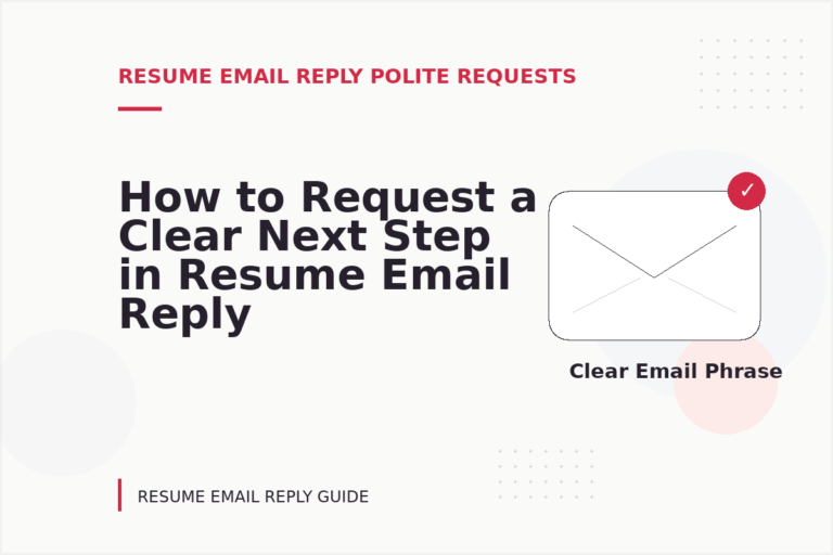 How to Request a Clear Next Step in Resume Email Reply English