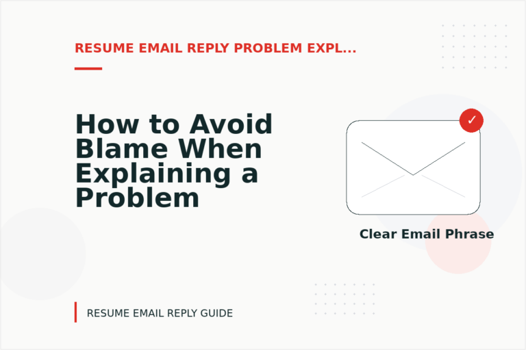 How to Avoid Blame When Explaining a Problem in Resume Email Reply English