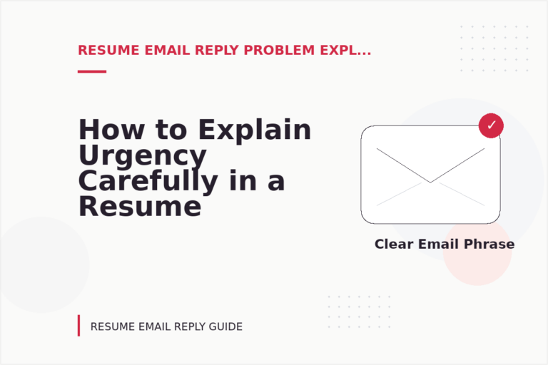 How to Explain Urgency Carefully in a Resume Email Reply How to Explain Urgency Carefully in a Resume Email Reply