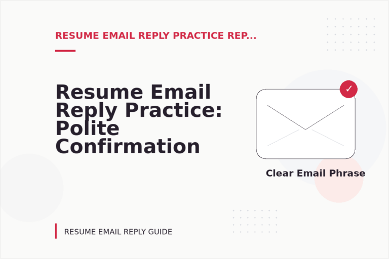 Resume Email Reply Practice: Polite Confirmation Examples Resume Email Reply Practice: Polite Confirmation Examples