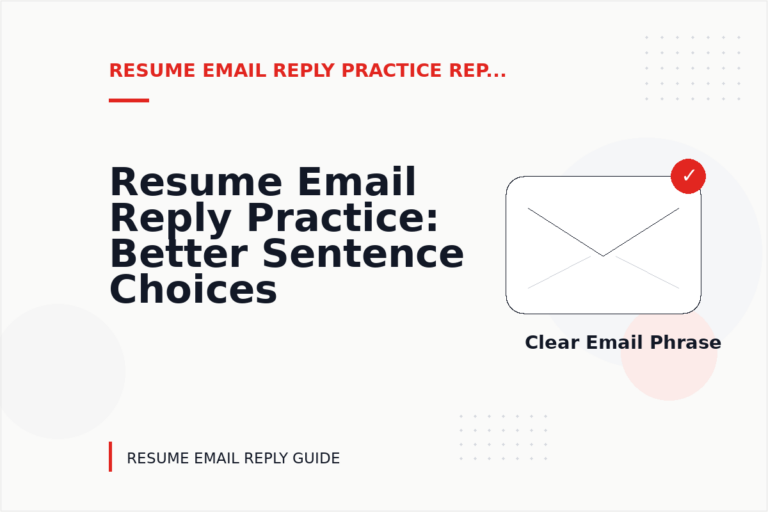 Resume Email Reply Practice: Better Sentence Choices Resume Email Reply Practice: Better Sentence Choices