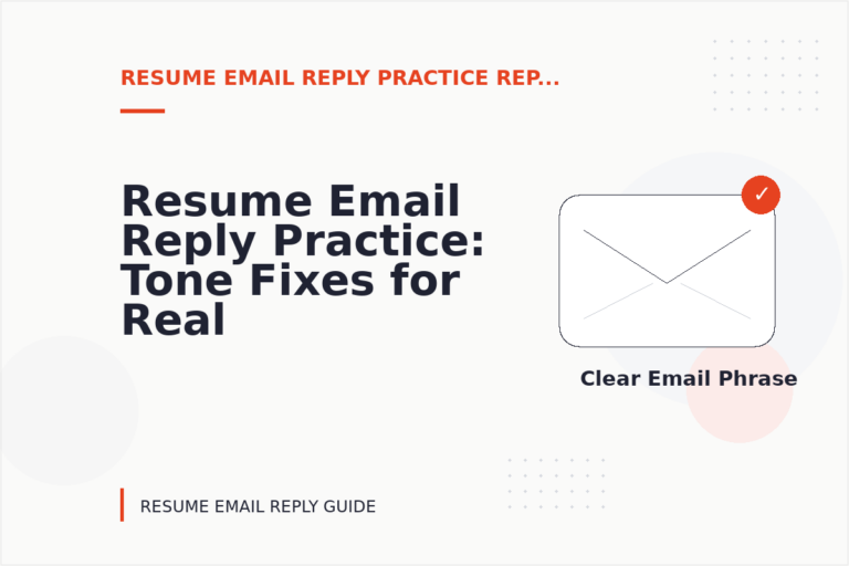 Resume Email Reply Practice: Tone Fixes for Real Situations